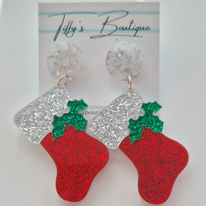 Glitter Stockings Earrings