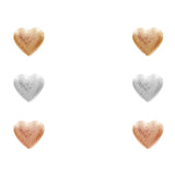 Textured Heart Stud Earrings