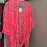 Hot Pink Crochet Swim Suit Cover Up