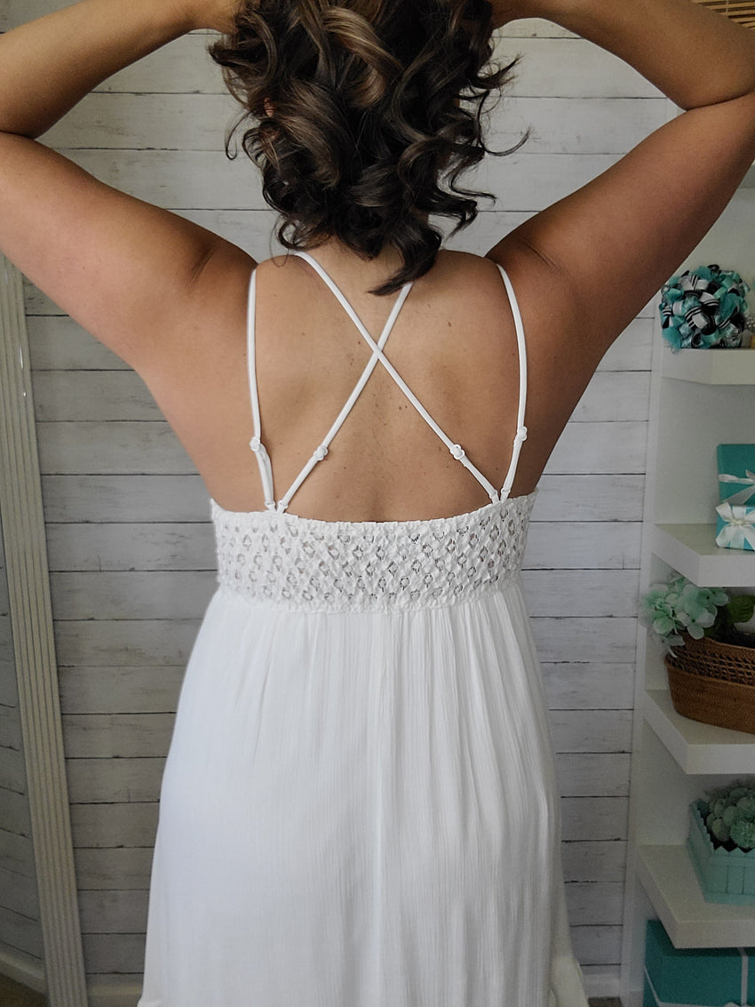 Lace Crochet Dress in Sage
