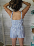 White & Blue Stripe Set