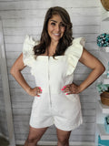 Ivory Jean Ruffle Romper