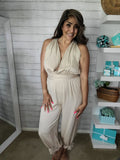 Khaki Halter Jumpsuit