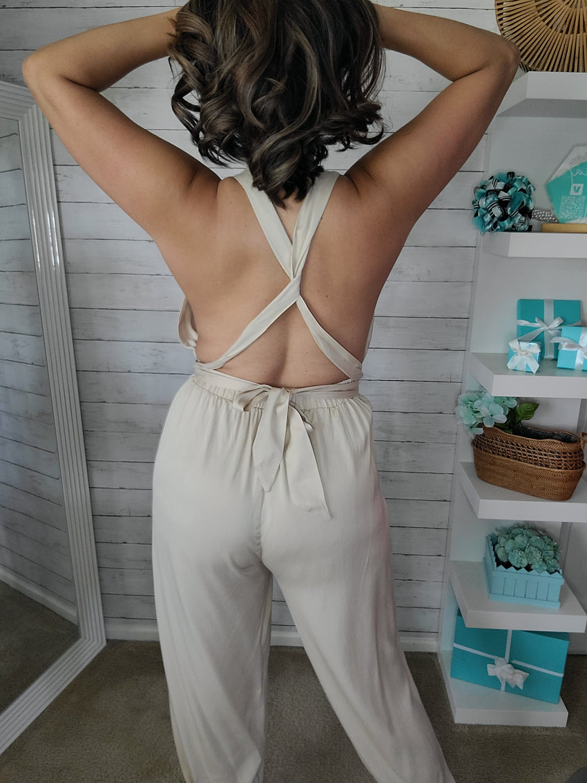 Khaki Halter Jumpsuit