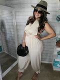 Khaki Halter Jumpsuit