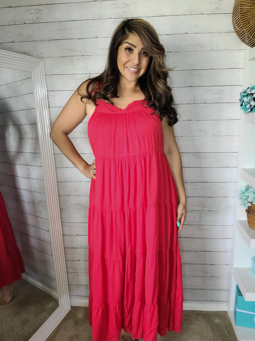 Red Tierd Maxi Dress