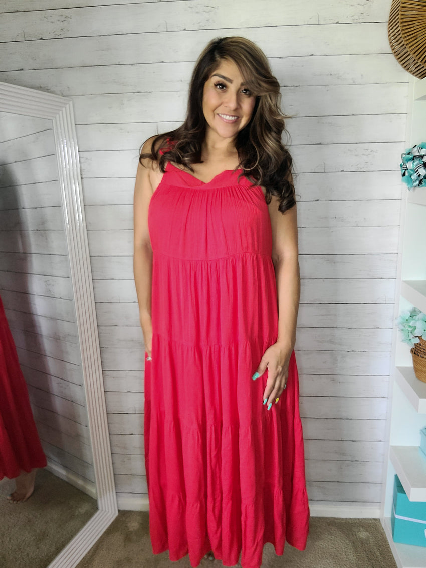 Red Tierd Maxi Dress