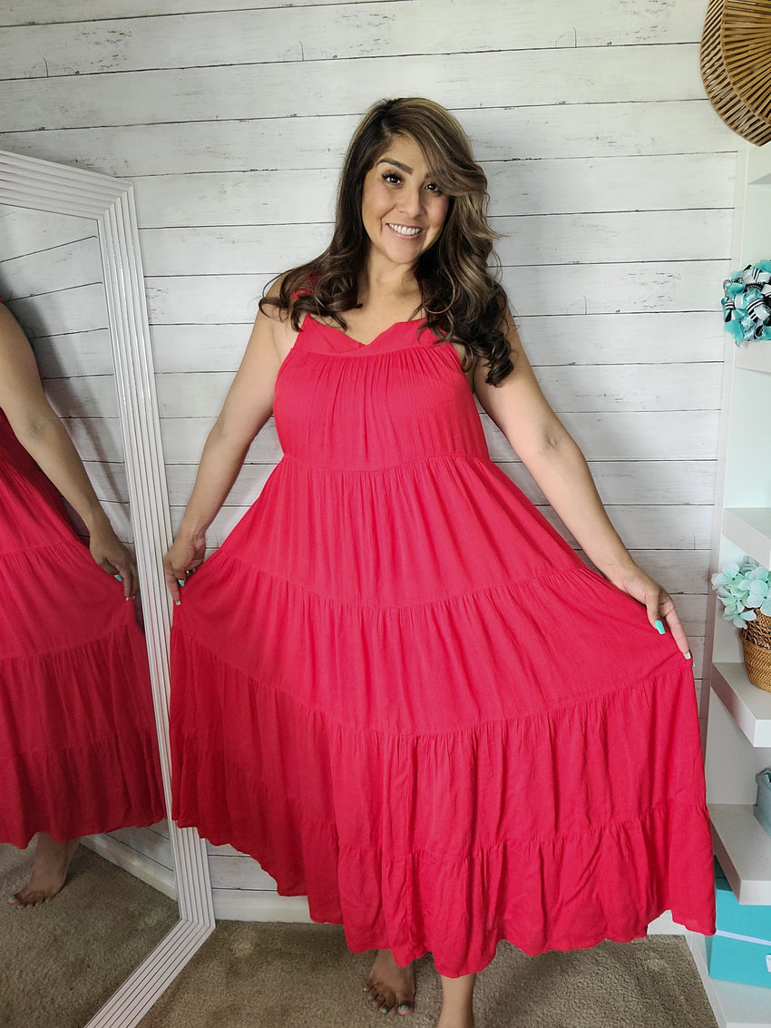 Red Tierd Maxi Dress