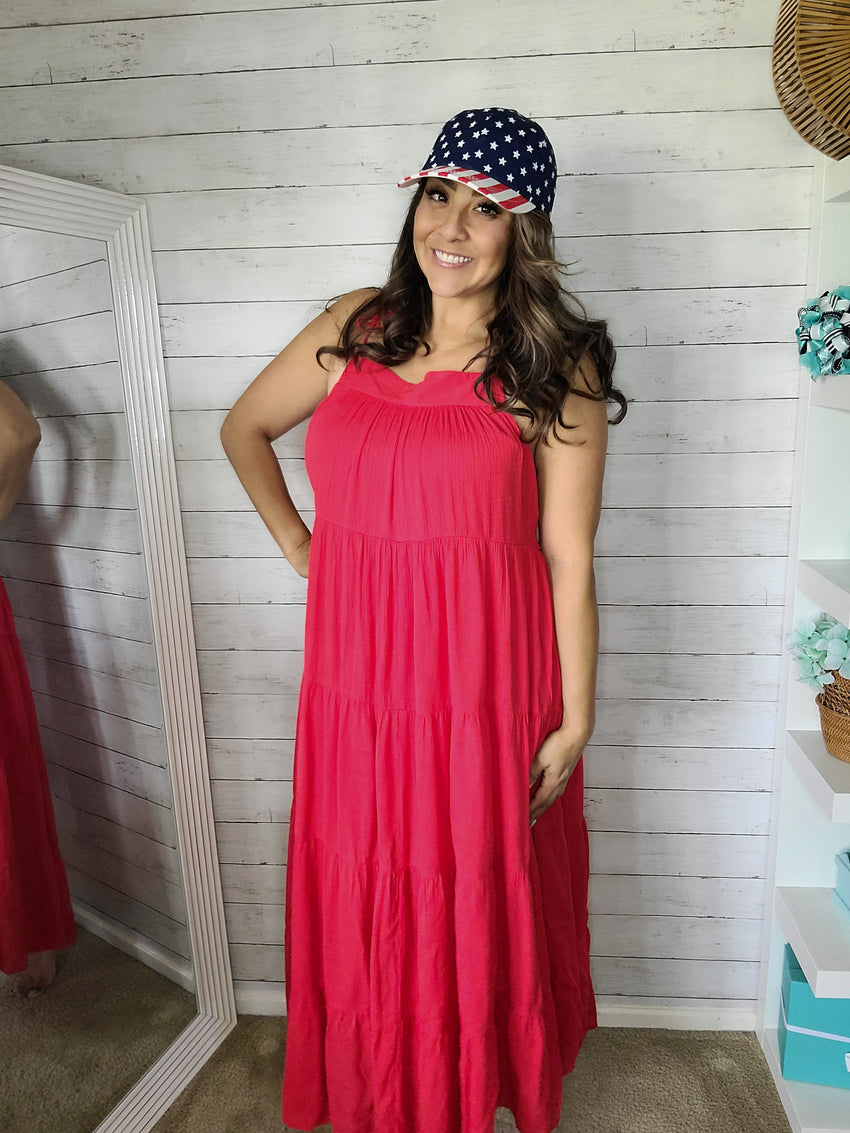 Red Tierd Maxi Dress