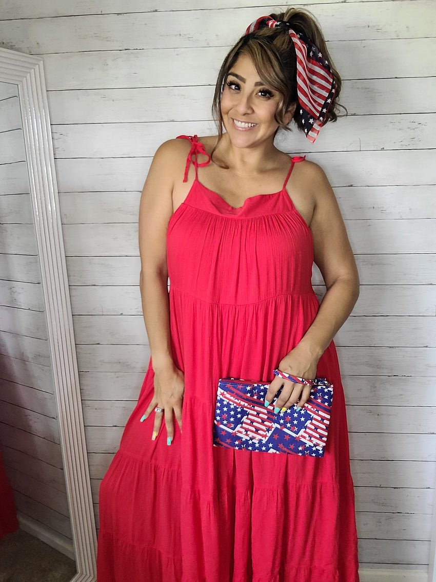 Red Tierd Maxi Dress