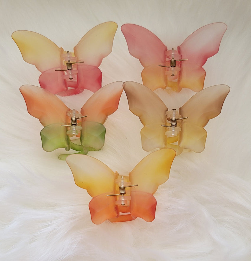Large foggy Butterfly Clip