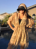 Tan Lace Beach Cover Up