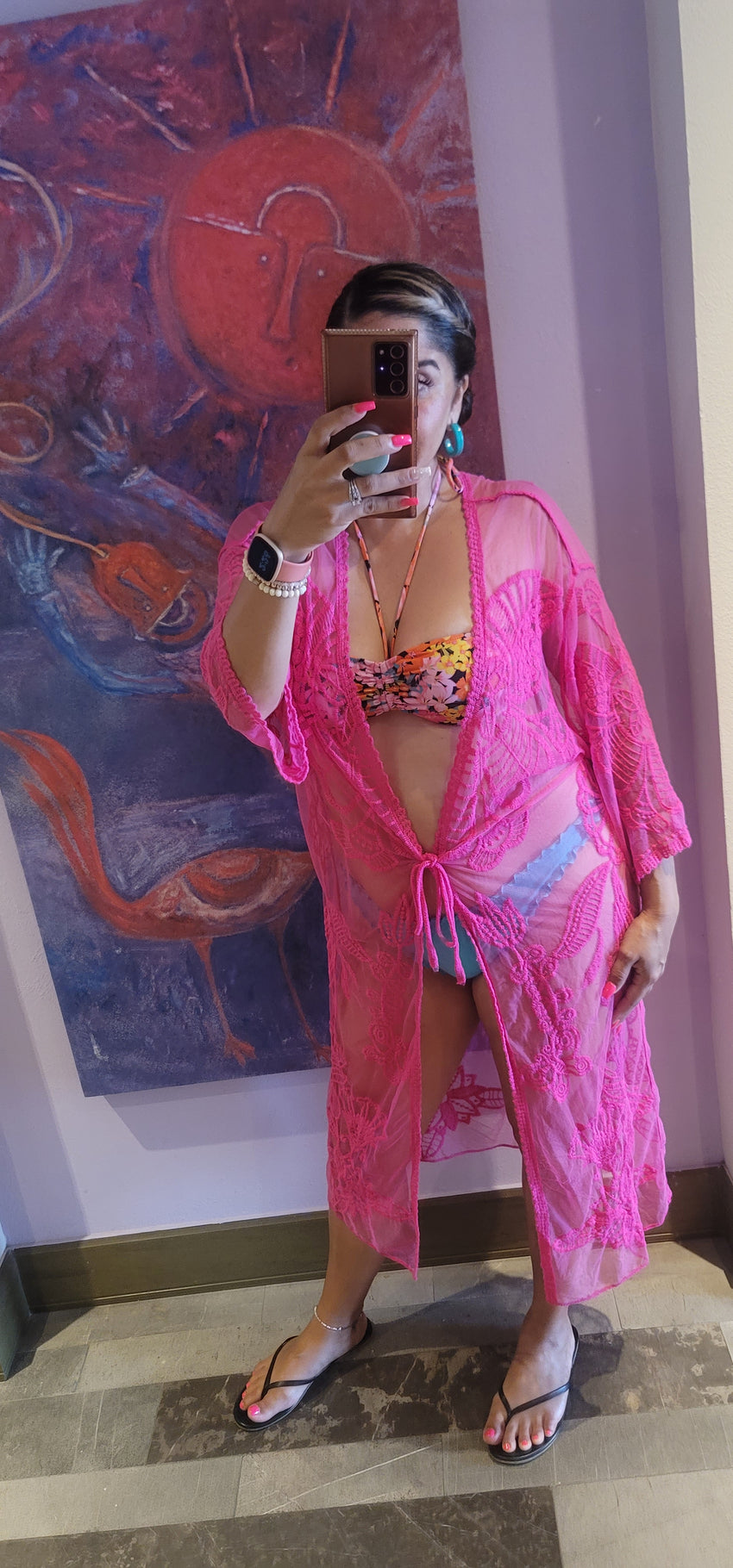 Pink Lace Duster