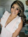 Soft Pink Tiered Ruffle Mini Dress