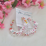 Rainbow Daisy Hoop Earrings