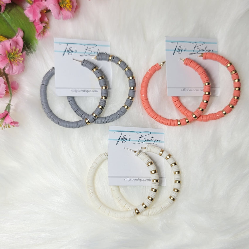 Puka Shell Hoop Earrings
