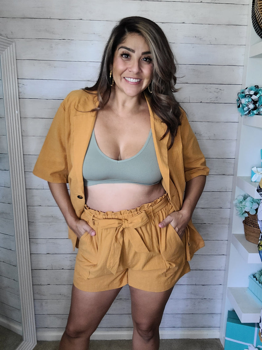 Ginger Matching Shirt Blazer & Short Set