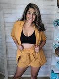 Ginger Matching Shirt Blazer & Short Set