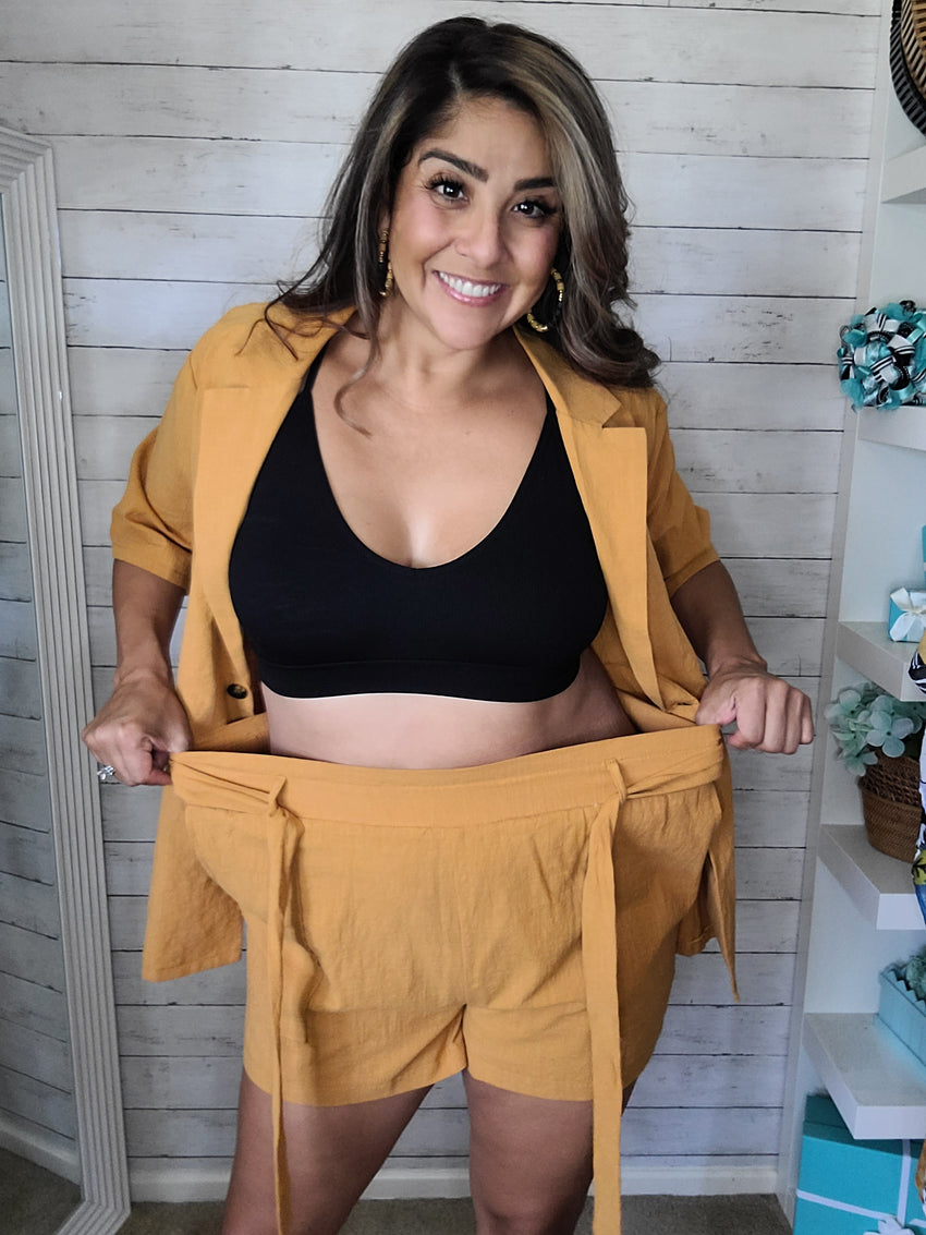 Ginger Matching Shirt Blazer & Short Set