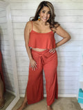 Rust Crop & Pant Set