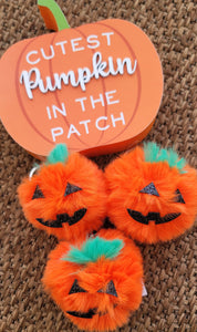 Fuzzy Pumpkin Keychain