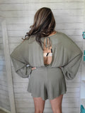 Olive Long Sleeve Romper