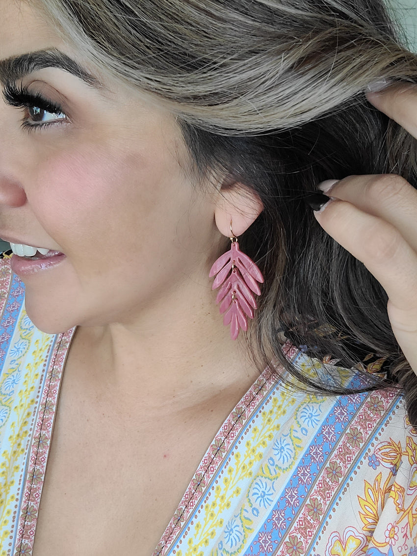 Acrylic Cascade Leaves Earrings