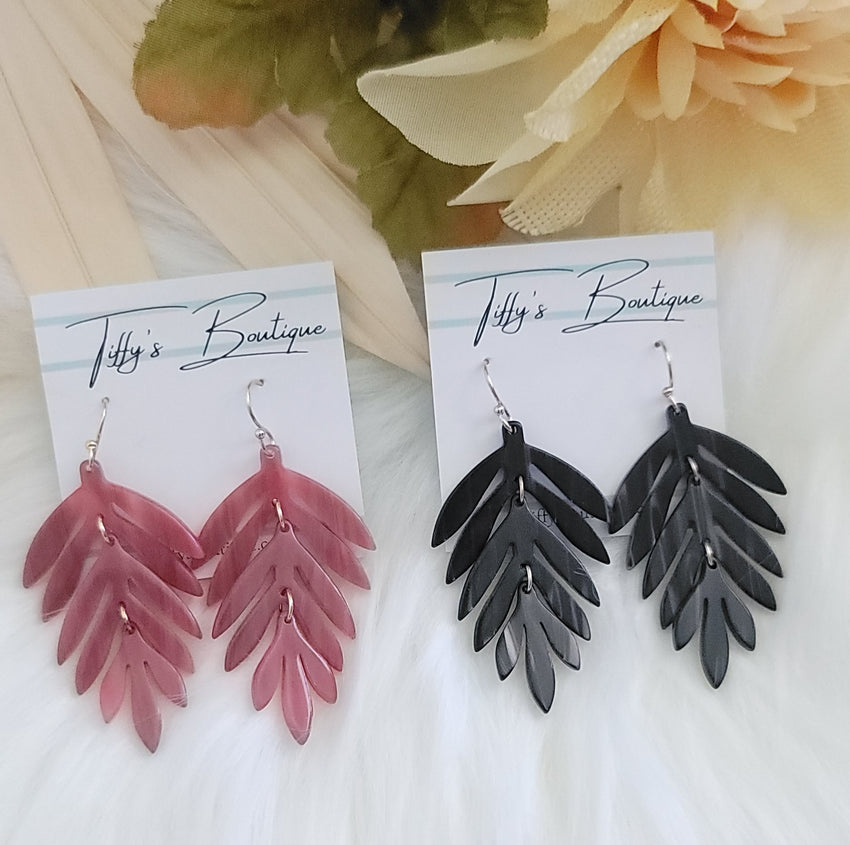 Acrylic Cascade Leaves Earrings