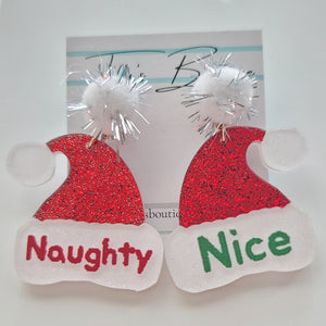Naughty & Nice Santa Hat Earrings