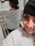 Ribbed Heather Grey Sweater