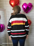 Stripe Chunky Knit Cardigan