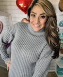 Grey Knit Sweater Dress