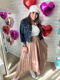 Champagne Pleated Skirt