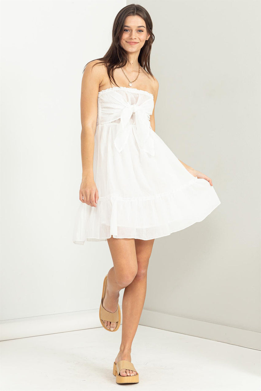 White Tube Love Strapless Mini Dress