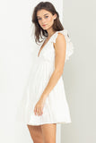 White Tiered Ruffle Mini Dress