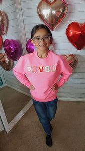 Kids Love Patch Letters Sweater