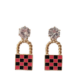 Checkered Shopping Bags Earrings