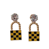 Checkered Shopping Bags Earrings