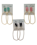 Rectangle Foil Dangle Earrings