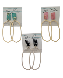 Rectangle Foil Dangle Earrings