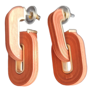 Orange Wood Geo Shapes