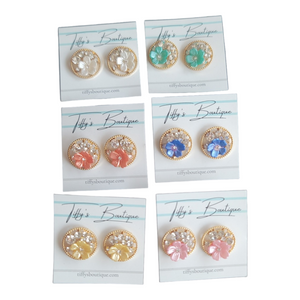 Flower Bling Stud Earrings