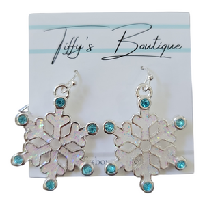 Snow Flake Dangle Earrings