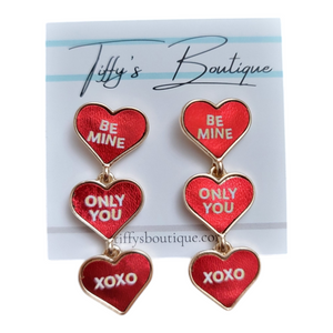 Red Message Dangle Hearts