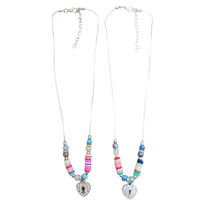 Heart Locked Beaded Necklace