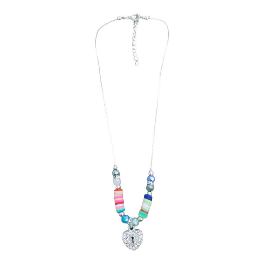 Heart Locked Beaded Necklace