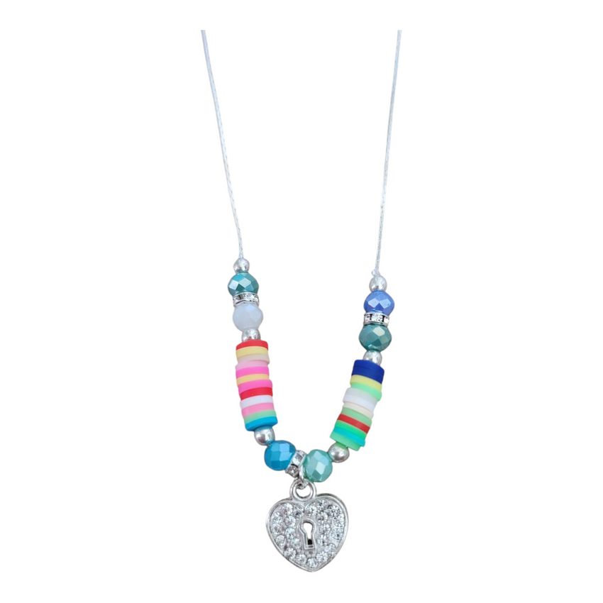 Heart Locked Beaded Necklace