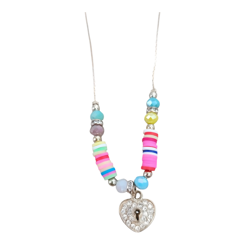 Heart Locked Beaded Necklace
