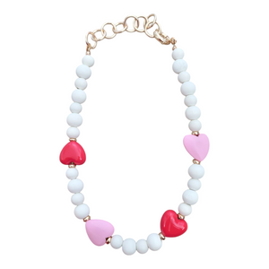 Wooden Beaded Heart Necklace