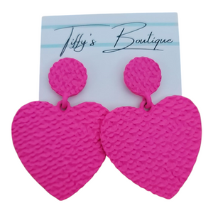 Fuchsia Textured Earrings